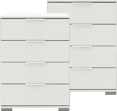 Produktbild von Schlafzimmer Nachttisch 2er Set, auch für Boxspringbett geeignet, in weiß ELSTRA-43, B/H/T ca. 52/74/38 cm