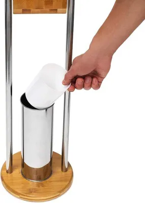 Produktbild von Famanu Toilettenzubehör Set - Bamboe Stehend ohne Bohren - Badezimmer und WC