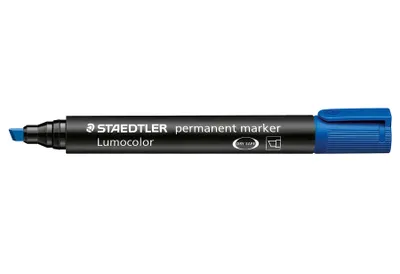 Produktbild von STAEDTLER Lumocolor 350 permanent Marker, Keilspitze, Einzelprodukt, blau
