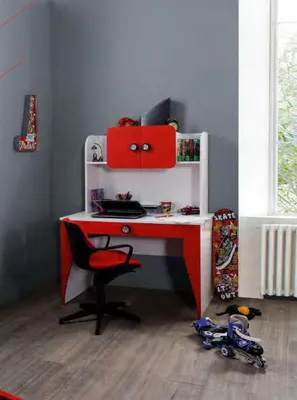 Productafbeelding van Bureau met planken, modern, voor een tienerkamer of kinderkamer, designmeubels, luxe