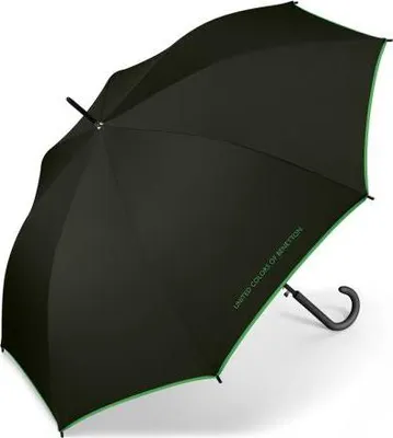 Produktbild von Benetton Taschenschirm Lang Automatik Schwarz Grün
