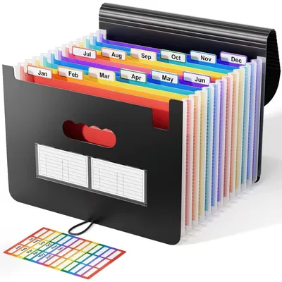 Image de Classeur A4 avec couvercle, 12 compartiments, multicolore, étanche