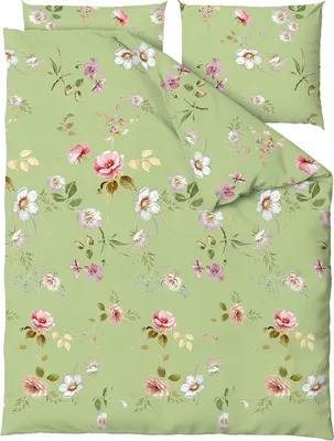 Immagine prodotto di Biancheria da letto, biancheria da letto in cotone, alta qualità 200x220 Olivia Verde, fiori