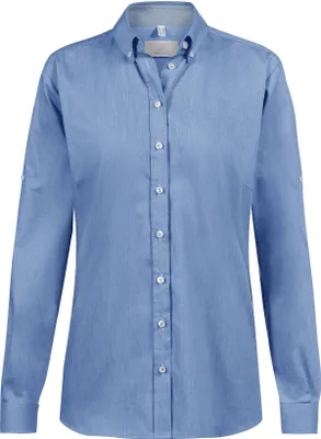 Produktbild von Greiff GASTRO-MODA Damen Bluse Langarm Button-Down Regular Hellblau 42