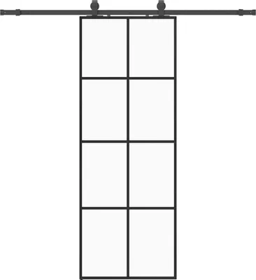 Obrázek produktu pro vidaXL Posuvné dveře s kováním černé 76x205 cm sklo ESG