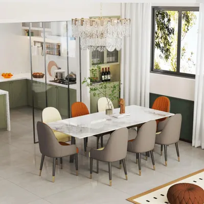 Produktbild von Ausziehbarer Tisch - Esstisch - Erweiterbarer Tisch - Speisetisch - Küchentisch - Tischplatte aus Sinterstein