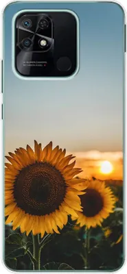 Produktbild von König Design Hülle kompatibel mit Xiaomi Redmi 10C Kunststoff Soft Handyhülle - Handy Case Sonnenblumen