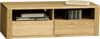 Produktbild von TV-Unterschrank Jussara 06, Farbe: Natur, Eiche teilmassiv – 40 x 124 x 50 cm (H x B x T)