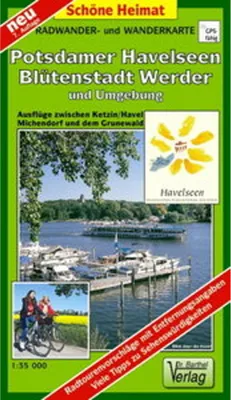Zdjęcie produktu dla Jeziora Poczdamskie, Werder i okolice 1 : 35 000. mapa rowerowa i piesza