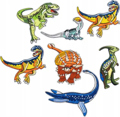 Obrázok produktu pre Sada farebných nažehľovacích obrázkov s dinosaurami, 7 kusov