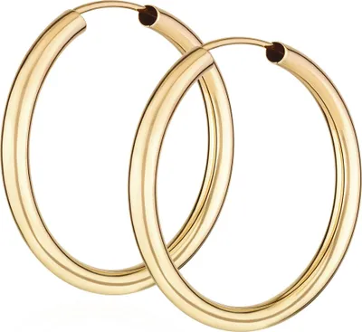 Produktbild von Paar 750 Gelbgold Creolen Ohrringen Ohrschmuck 2,5mm Rund Goldohrringe 30mm 9042
