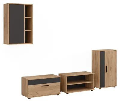 Obrázok produktu pre Nástenná skrinka Vicco Berno Dub Goldkraft/antracitová 4-dielna sada, Model 59210