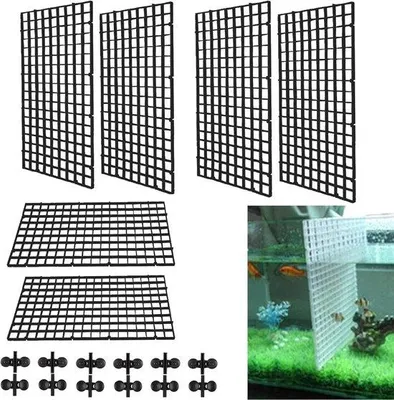 Productafbeelding van Famanu Aquarium Scheidingswand - 6 stuks tankroosters met zuignappen