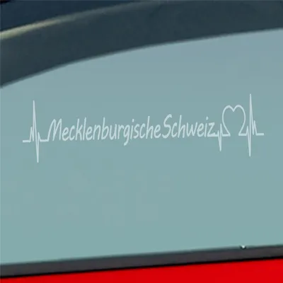 Produktbild von Auto Aufkleber Mecklenburgische Schweiz Puls Herzschlag mit Ferien Region Motiv 19x5 cm Milchglas Sticker Heckscheibenaufkleber