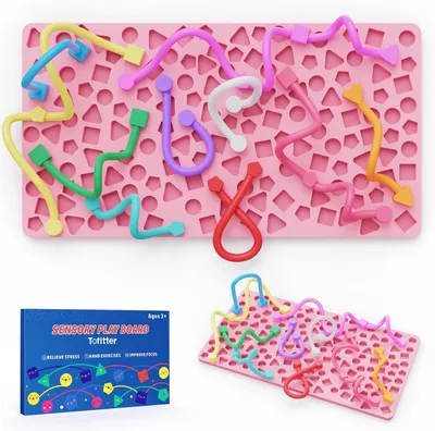 Produktbild von Sensorisches Aktivitätspanel für Kinder und Erwachsene – Montessori-Silikon-Fidget-Spielzeug mit Formerkennungsfunktion