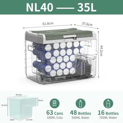 Produktbild von Auto Kühlbox Gefrierbox - NL Serie Kompressor Kühlschrank 35 l - 12/24V DC 100–240V AC - -20 bis +20°C - Tragbare Camping Kühltruhe