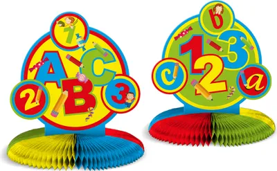 Produktbild von 1 TISCHAUFSTELLER Ø 34 cm SCHULANFANG EINSCHULUNG ABC TISCHDEKO DEKO