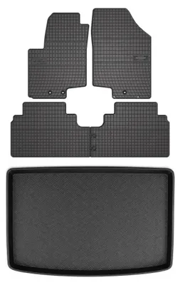 Produktbild von Gummimatten + Kofferraumwanne für Hyundai ix20 2010-2019 (unterer Ladeboden) – Schwarz, passgenau – Wielganizator SolidPRO