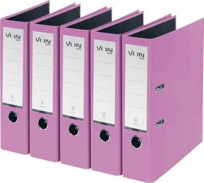 Image de Lot de 5 classeurs A4 de la marque VON Leitz, en carton avec couverture en plastique, dos de 80 mm