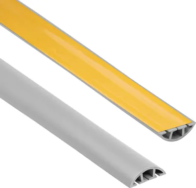 Produktbild von QUEST Selbstklebende 10x40mm, 2m PVC-Kabelkanäle halbrund, grau