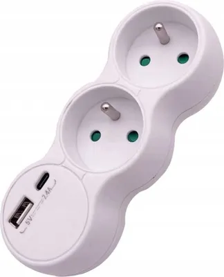 Immagine prodotto di Ciabatta elettrica con 2 prese 2x2P+Z + USB tipo A e C 2,4A Bianco