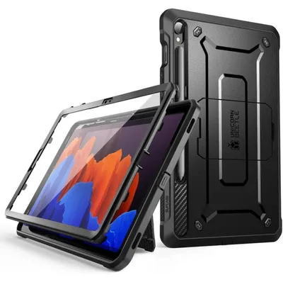 Immagine prodotto di Custodia protettiva per Samsung Galaxy Tab S9/S8/S7 da 11 pollici, con protezione per lo schermo, supporto integrato e supporto per la S Pen, colore nero