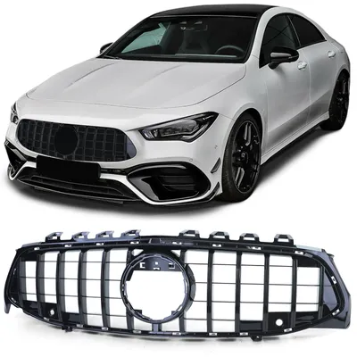 Immagine prodotto di Griglia anteriore sportiva, nera lucida, compatibile con modelli Mercedes-Benz CLA C118 X118 dal 2019 in poi