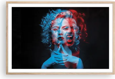 Produktbild von Gerahmtes Poster - Rahmen in heller Eiche - Schwarz Frau Emotionen - 91,5x61 cm - Wand Bild - Wanddeko - Wandbilder - Kunstposter - Wandposter - Bilderrahmen - Bilder - Kunstdruck - P2NAA91x61-4472