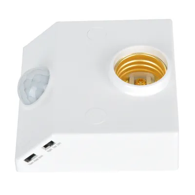 Image de Interrupteur de mouvement à capteur infrarouge, prise à capteur de mouvement E27, prise à capteur de mouvement, détecteur de mouvement E27, interrupteur à prise pour support de lumière