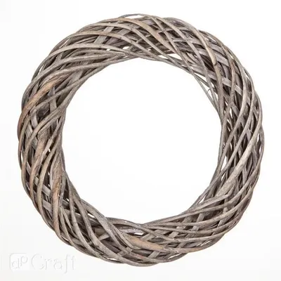 Immagine prodotto di Ghirlanda in vimini grigio 36 cm
