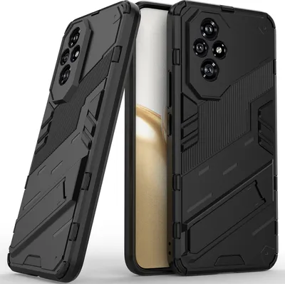Produktbild von Armor Hülle für Honor 200 Hybrid PC TPU Bumper Stoßfestes Schutzhülle mit Standfunktion Schwarz