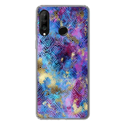 Produktbild von MuchoWow® Handyhülle Schutzhülle Hülle für Huawei P30 Lite Marmor - Farbe - Geometrische Formen Silikon Softcase Handy Hülle - Handyhülle