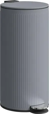 Produktbild von Fortuna Lai Mülleimer 30 L Treteimer mit Softclose-Deckel und Pedal, Inneneimer Metall, Dunkelgrau, 36 x 30 x 60,5 cm