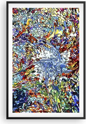 Produktbild von Gerahmtes Poster - Schwarzer Rahmen - Abstraktion modern - 61x91,5 cm - Wand Bild - Wanddeko - Wandbilder - Kunstposter - Wandposter - Bilderrahmen - Bilder - Kunstdruck - Wandbild - P2BPA61x91-4045