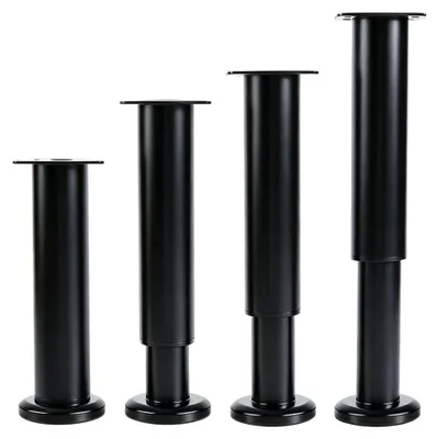 4er-Set verstellbare Möbelfüße, Stahl, 17,9–30,6 cm, schwarz