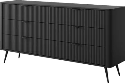 Productafbeelding van FURNLUX Dressoir Lante, zwart, 163 cm / Hoofdkleur: zwart / Afmetingen: 163 x 81 x 38 cm