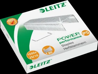 Obrázok produktu pre Leitz Power Performance P5, Balík svoriek, 25/10, 1 cm, 1000 svoriek, 60 strany, 25/10
