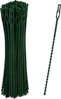 Image de Attaches pour plantes Relaxdays, lot de 200, 23 cm, supports réglables, réutilisables, fixation pour plantes, vert