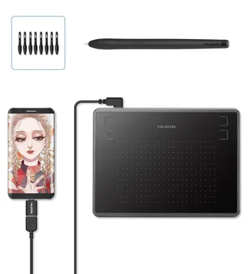 Zdjęcie produktu dla HUION H430P, Przewodowa, 5080 lpi, 122 x 76,2 mm, USB, 1 cm, Czarny
