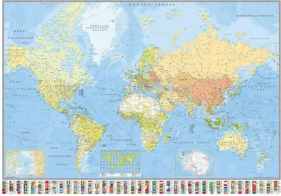 Produktbild von Weltkarte Poster Die Welt Riesenformat 140x100cm + Original tesa Powerstrips« (1 Pack/20 Stk.)