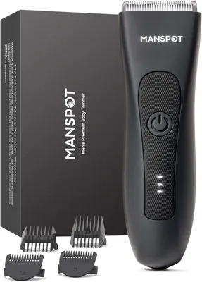 Produktbild von MANSPOT Intimrasierer Herren Wasserdicht,Manscaped Body Trimmer Nass & Trocken mit Anti-Cut Klinge,4 Scherkämme für Intimbereich,Brust,Achseln & Beine
