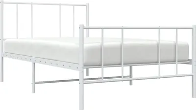 Produktbild von vidaXL Bettgestell mit Kopf- und Fußteil Metall Weiß 75x190 cm