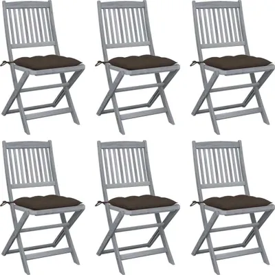 Produktbild von Maison Exclusive - Klappbare Gartenstühle 6 Stk. mit Kissen Massivholz Akazie