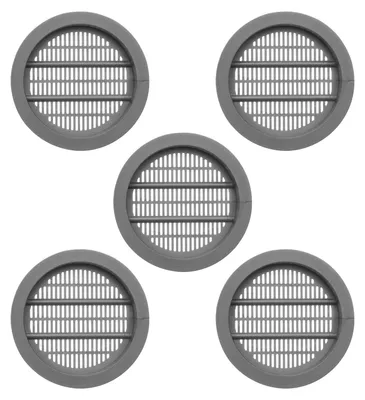 Produktbild von SOTECH Lüftungsrosette Ø 49 mm – Schaft 7 mm, Kunststoff silbergrau (5 Stück)