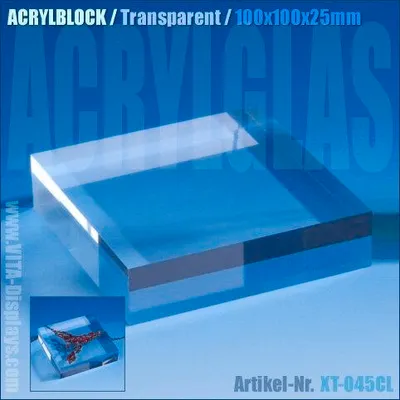 Produktbild von Acrylblock transparent (100 x 100 x 25 mm)