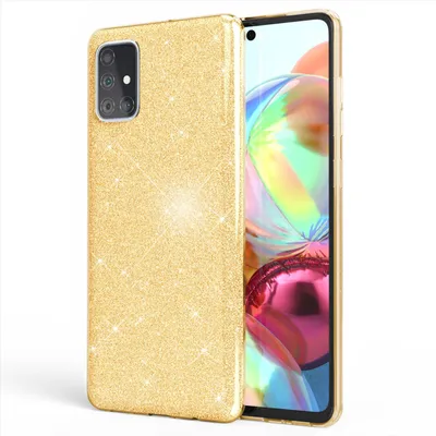 Produktbild von NALIA Glitzer Handyhülle für Samsung Galaxy A71, Bling Case Handy Schutz Strass Cover Gold