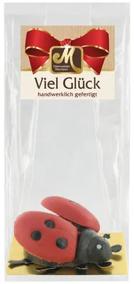 Produktbild Odenwälder Marzipan Glückskäfer in Geschenkfolie Viel Glück 45g