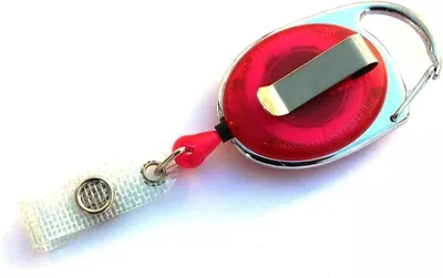 Produktbild von 2x PINK TRANSPARENT Ausweisjojo Schlüsselanhänger Jojo Zipper oval  mit Druckknopf Lasche & Gürtelclip für Ausweishüllen Karten Hüllen Schlüssel Halte
