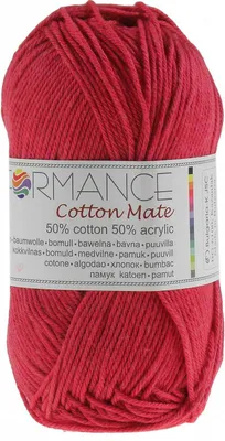 50g Strickgarn Cotton Mate Baumwolle Häkelgarn Wolle rot