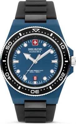 Produktbild von SWISS MILITARY HANOWA Herrenuhr Quarzuhr schwarz / blau onesize Herren 45 SMWGN0001180, SMWGN0001181, SMWGN0001184, SMWGN0001185, SMWGN0001186, SMWGN0001187